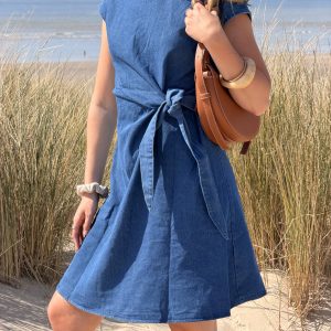 robe en jean bleu